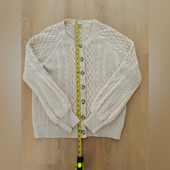 Sezane Cream Cable Knit Sweater - Picture 7 of 13